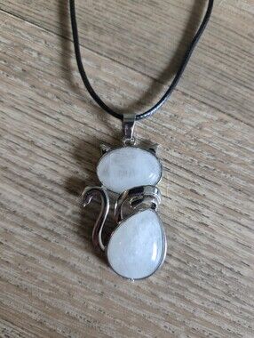 Quartz Cat Pendant Necklace